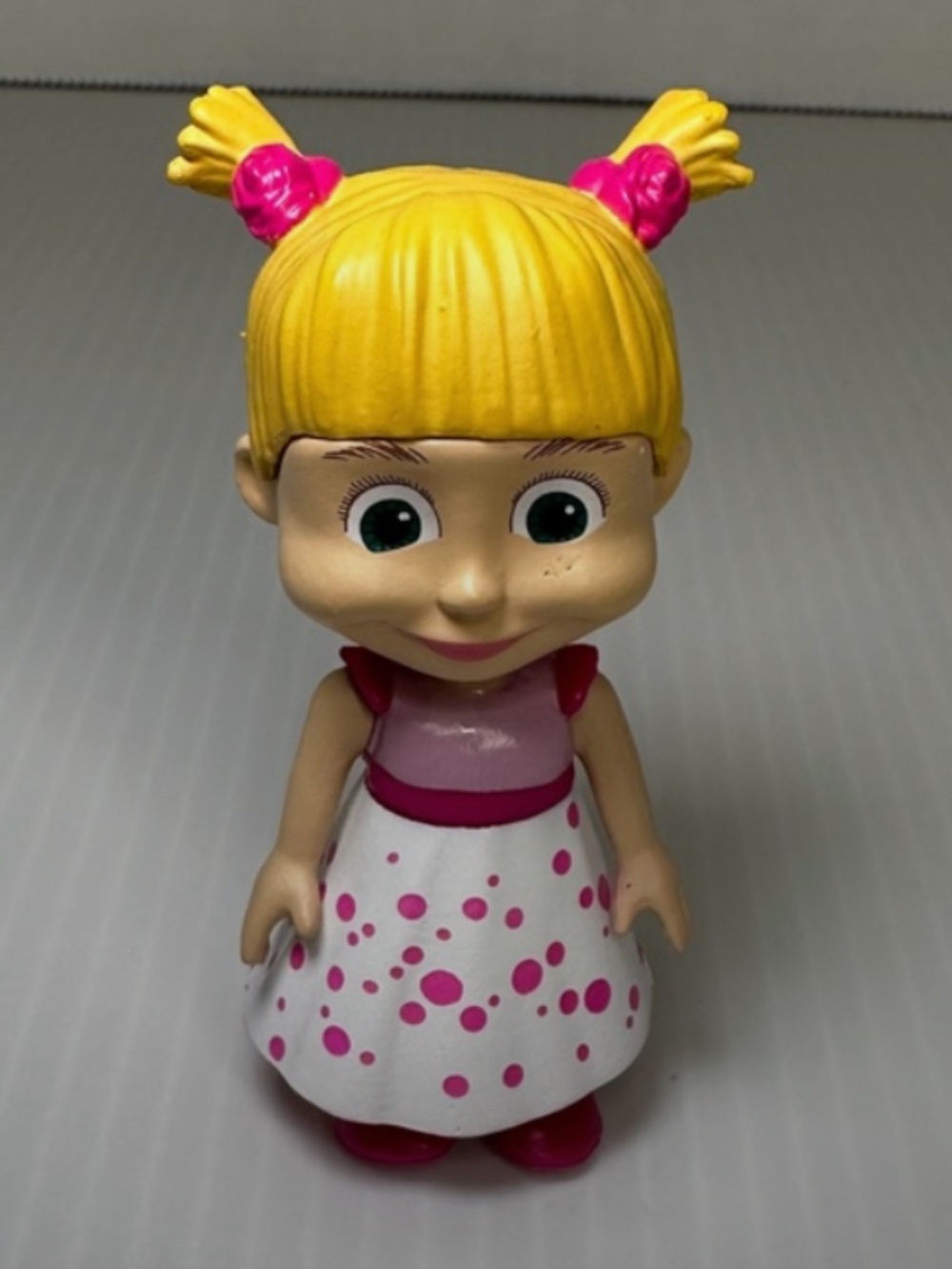 Masha and the Bear Simba Mini Figure 3" Pink Polka Dot Outfit Cake Toppers